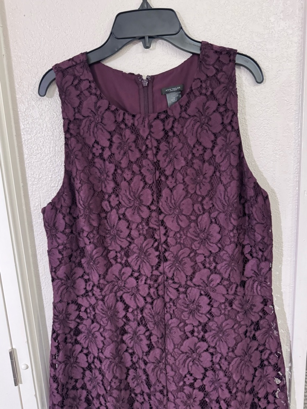 Ann Taylor Plum Floral Lace Midi Dress - Picture 2 of 5